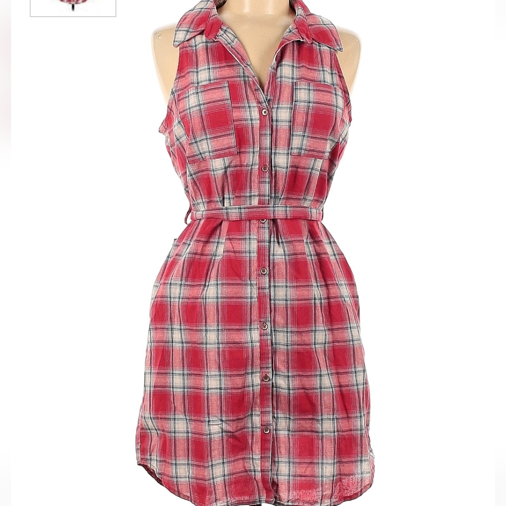 Universal Thread Plaid (Red, Pink, Blue) Sleeveless Dress, size large